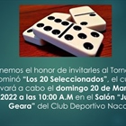 Se Realizará Torneo de Dominó “Los 20 Seleccionados”