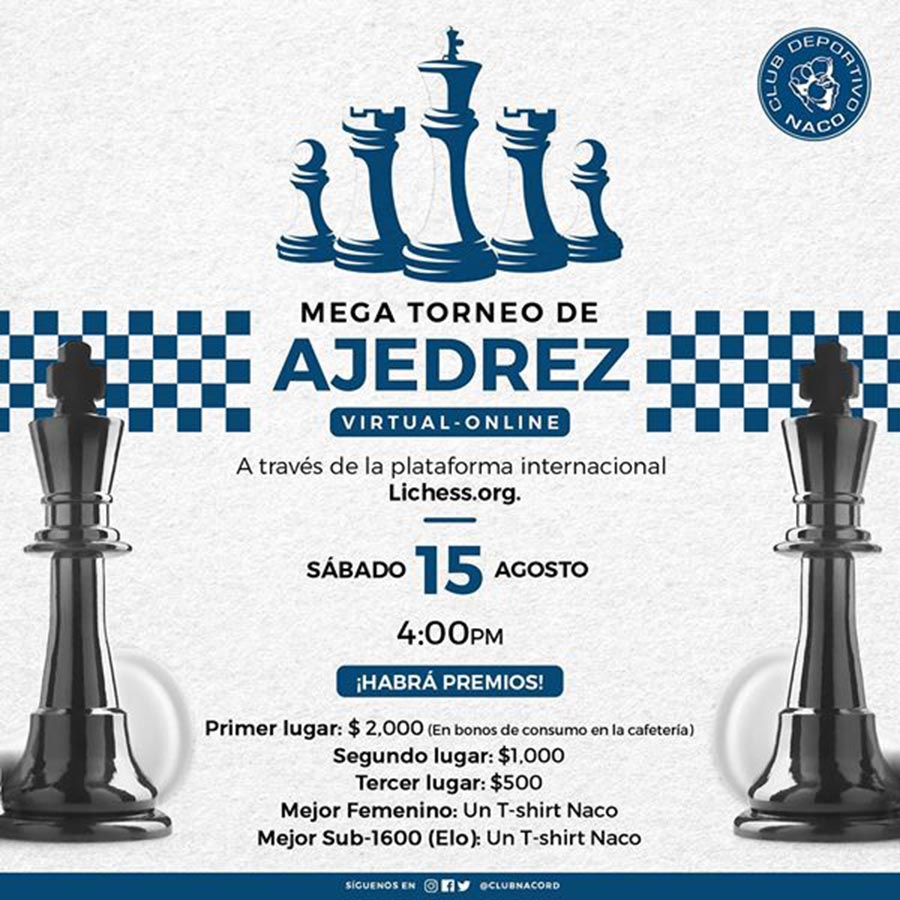 Club Deportivo Naco Hará Mega Torneo Ajedrez Virtual