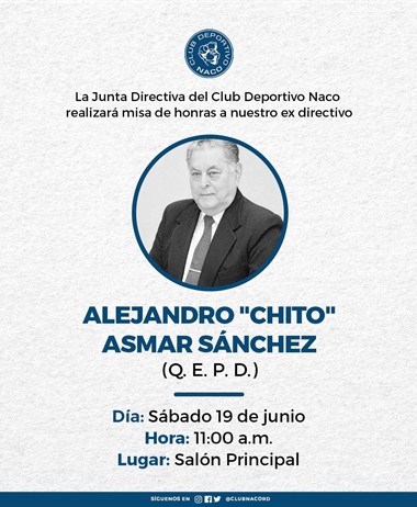 19 de Junio Misa de Honras para ex Presidente Alejandro "Chito" Asmar